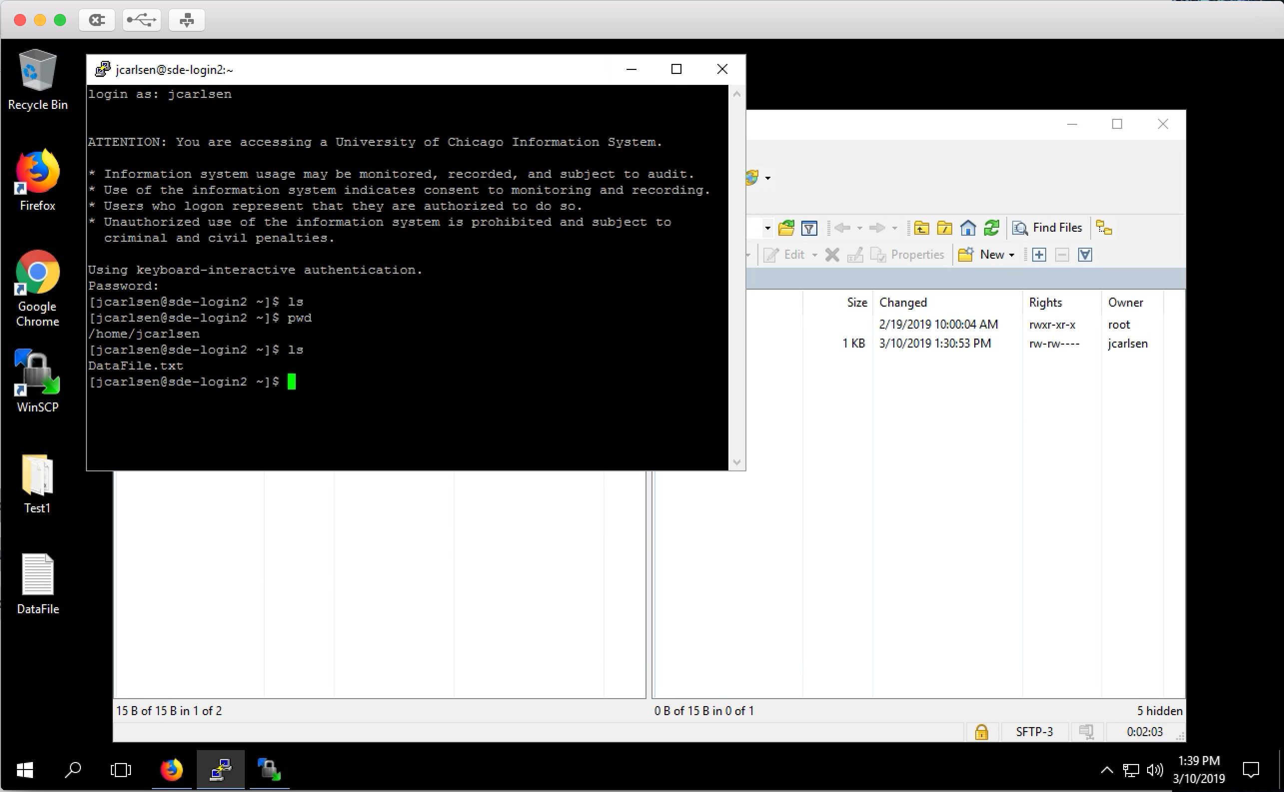 screenshot showing VMware Horizon data transfer